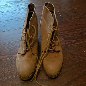 Madden Girl Tan Wedge Booties
